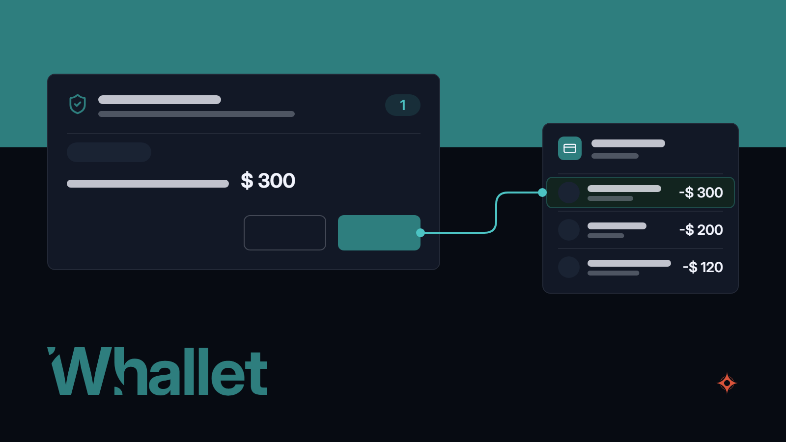 Uma alteração que o agente pediu espera em Alterações pendentes com seu valor e dois botões, e uma linha sai só do botão de aprovar até uma linha nova no livro do Whallet.